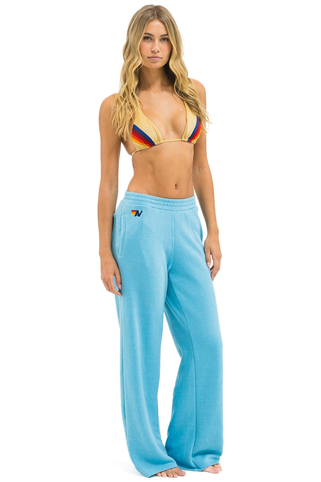 Classic WIDE LEG POCKET SWEATPANTS - AQUA