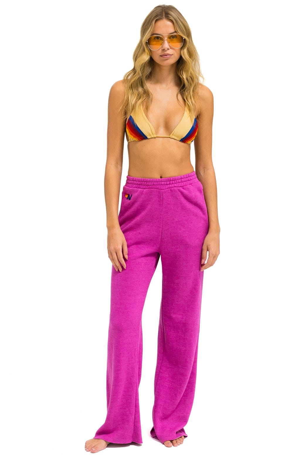 Classic WIDE LEG POCKET SWEATPANTS - MAGENTA