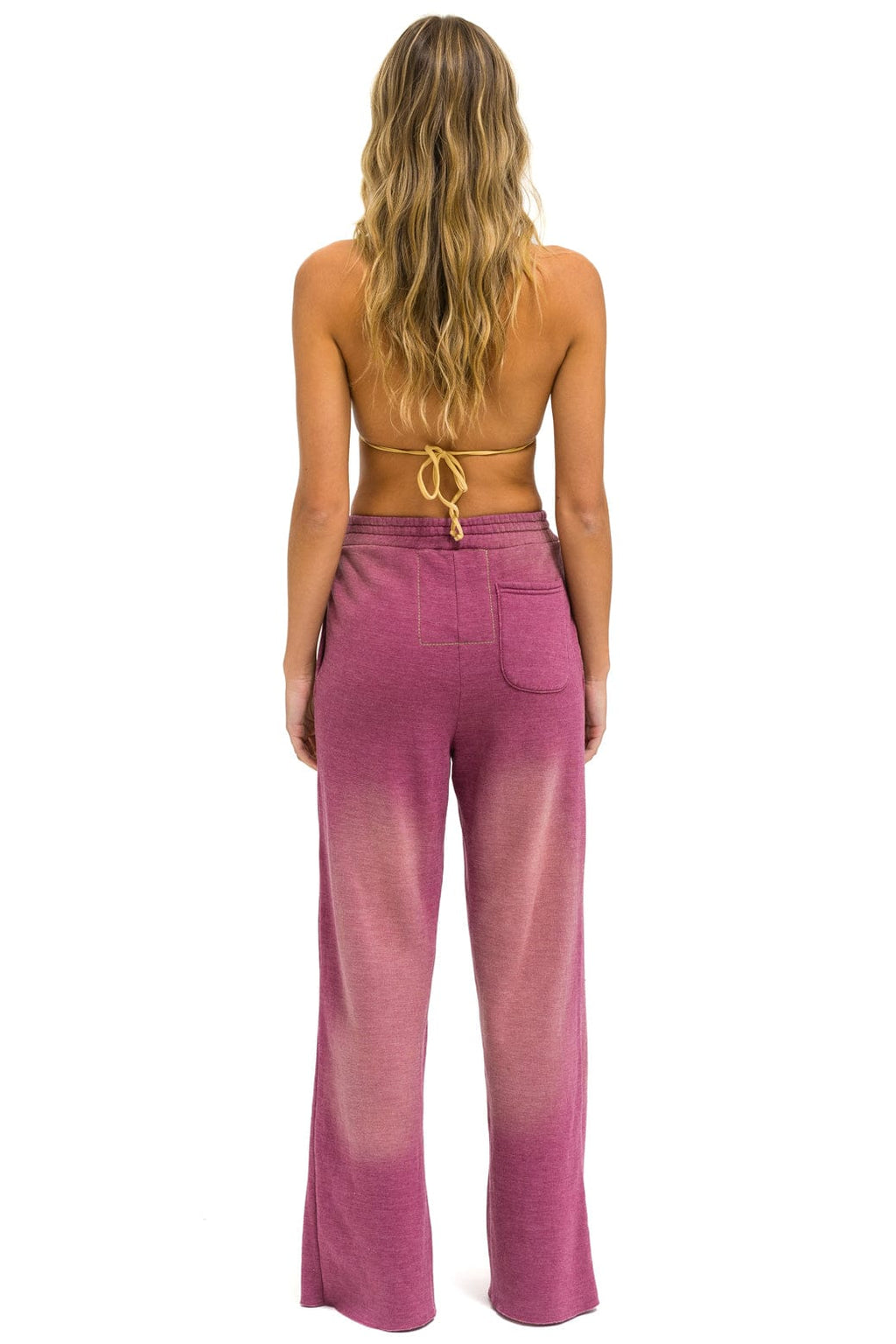 Classic BOLT STITCH WIDE LEG POCKET SWEATPANTS - FADED BERRY