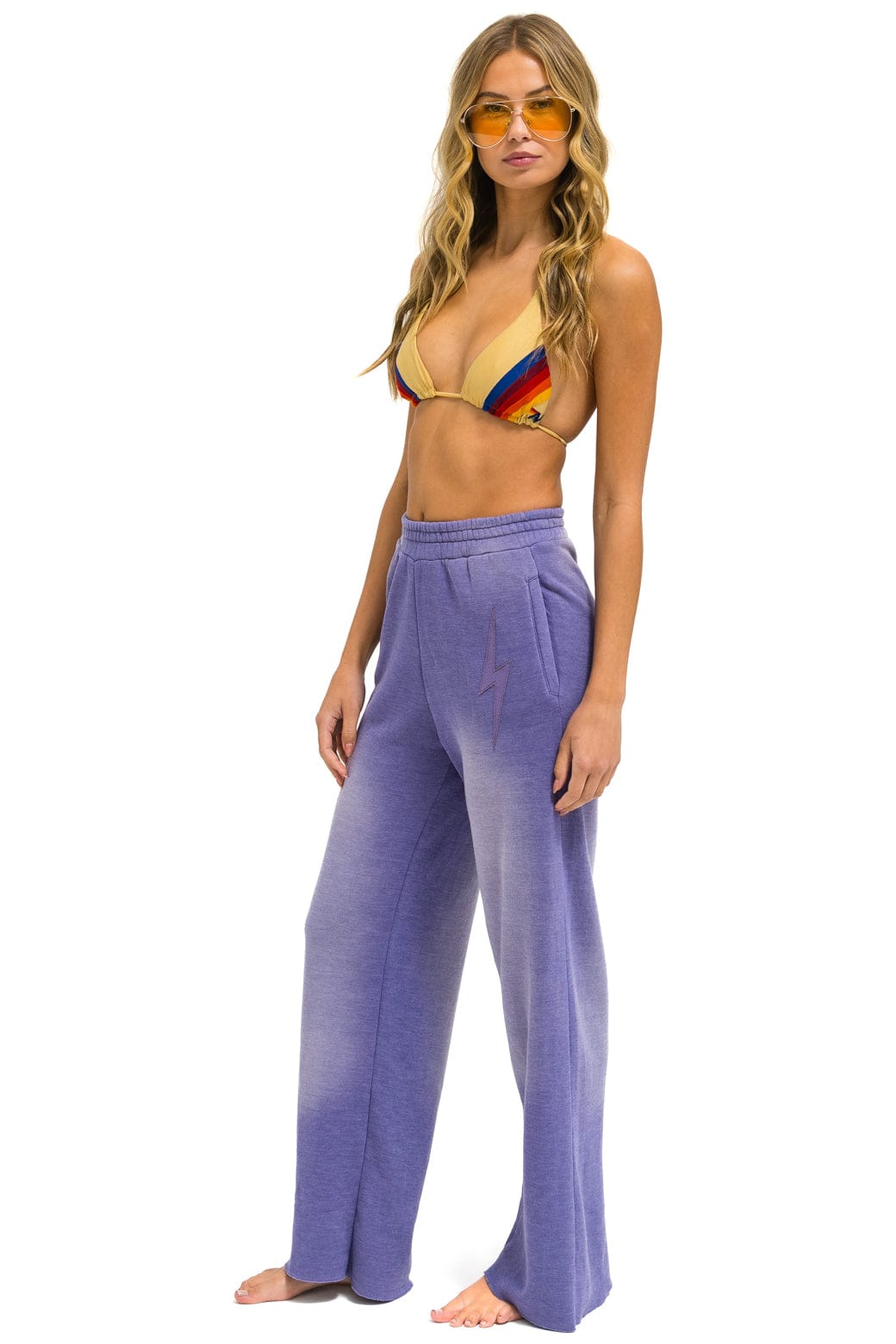 Classic BOLT STITCH WIDE LEG POCKET SWEATPANTS - FADED GRAPE