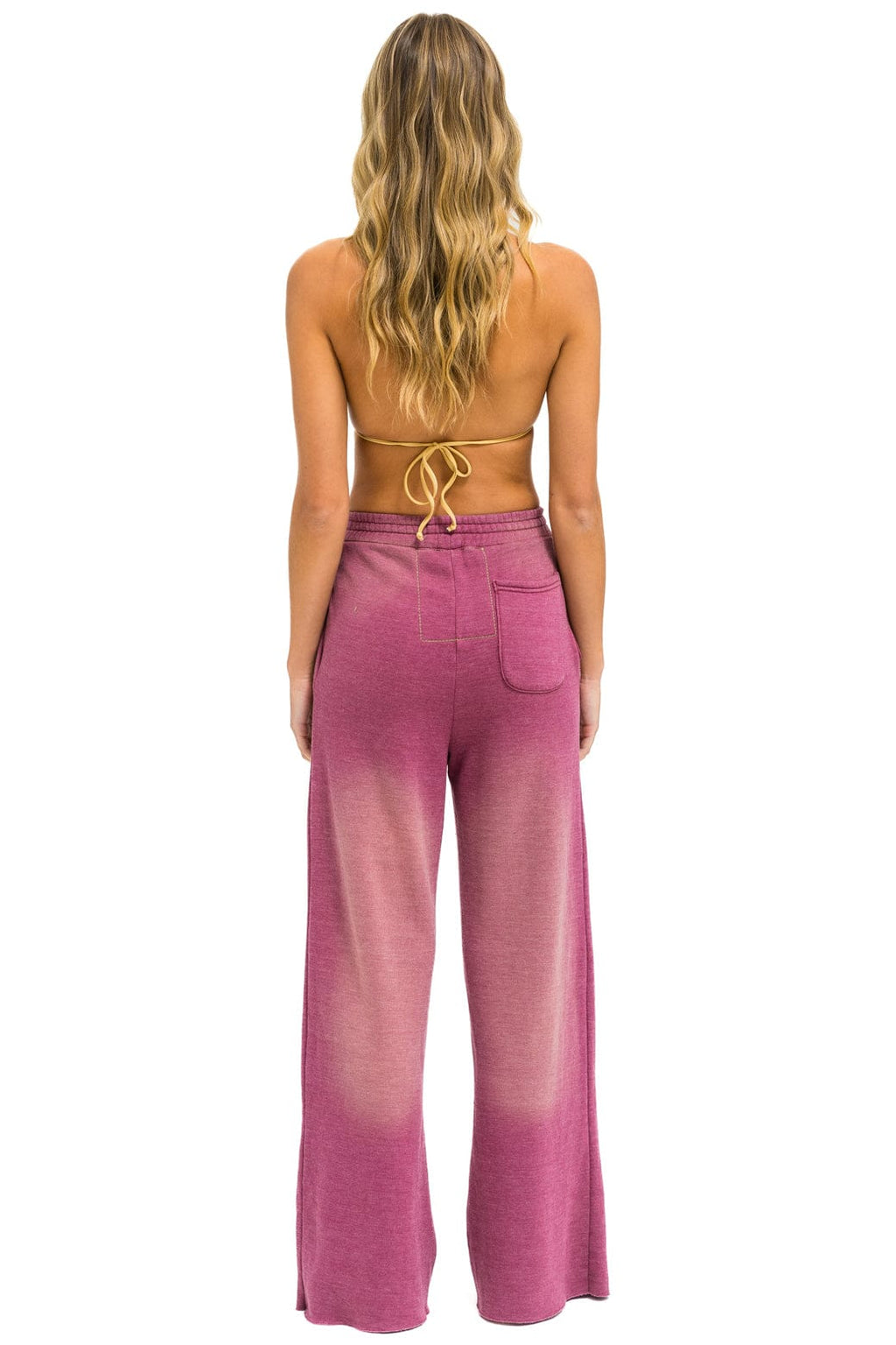 Classic ESSENTIAL WIDE LEG POCKET SWEATPANTS - FADED BERRY