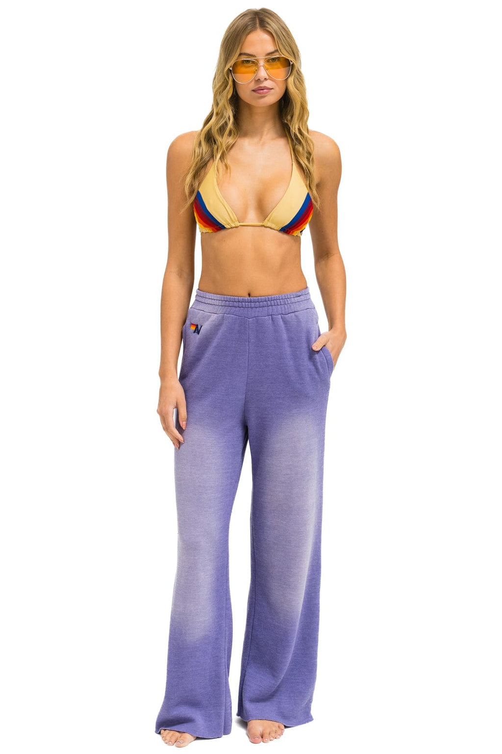 Classic ESSENTIAL WIDE LEG POCKET SWEATPANTS - FADED GRAPE