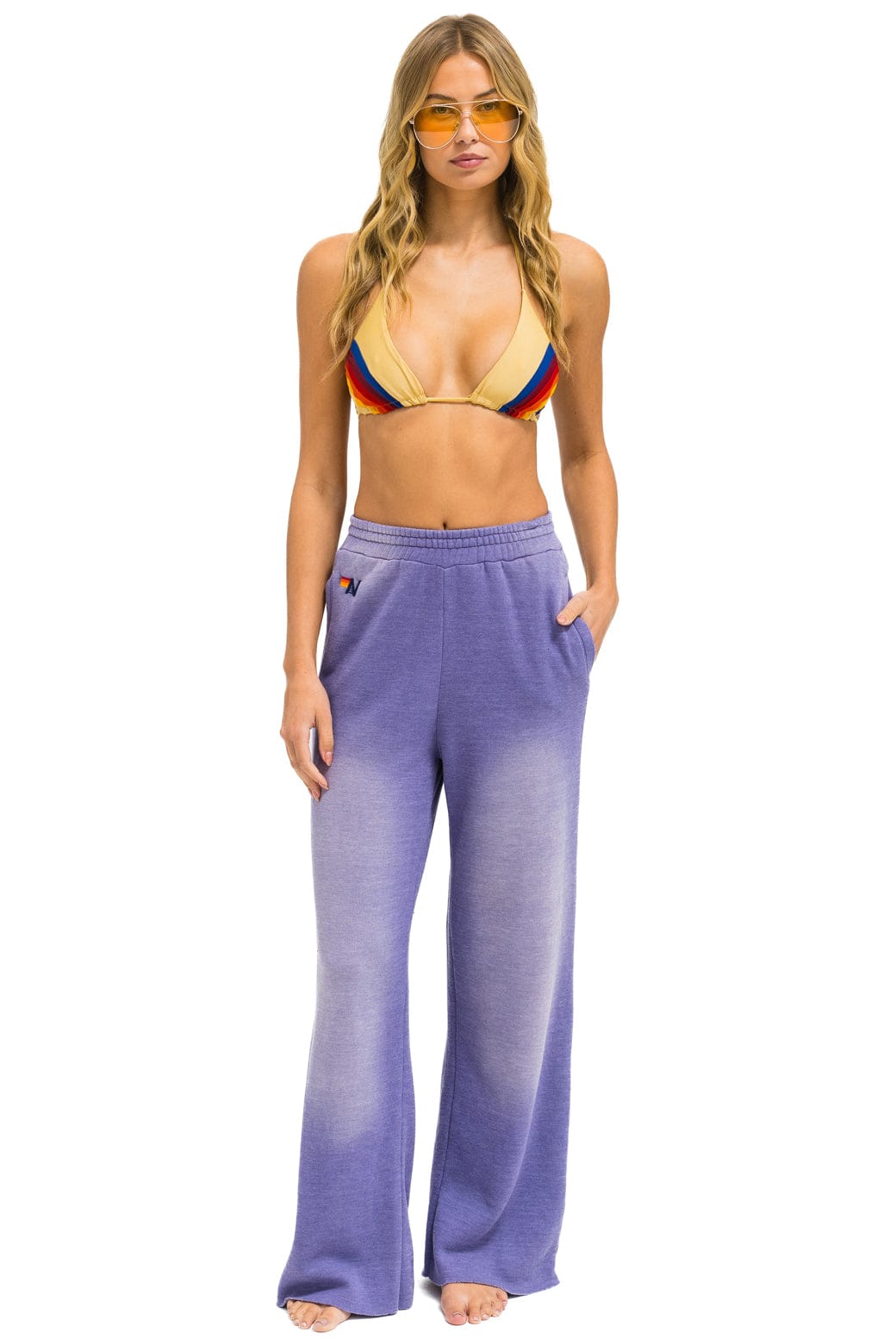 Classic ESSENTIAL WIDE LEG POCKET SWEATPANTS - FADED GRAPE