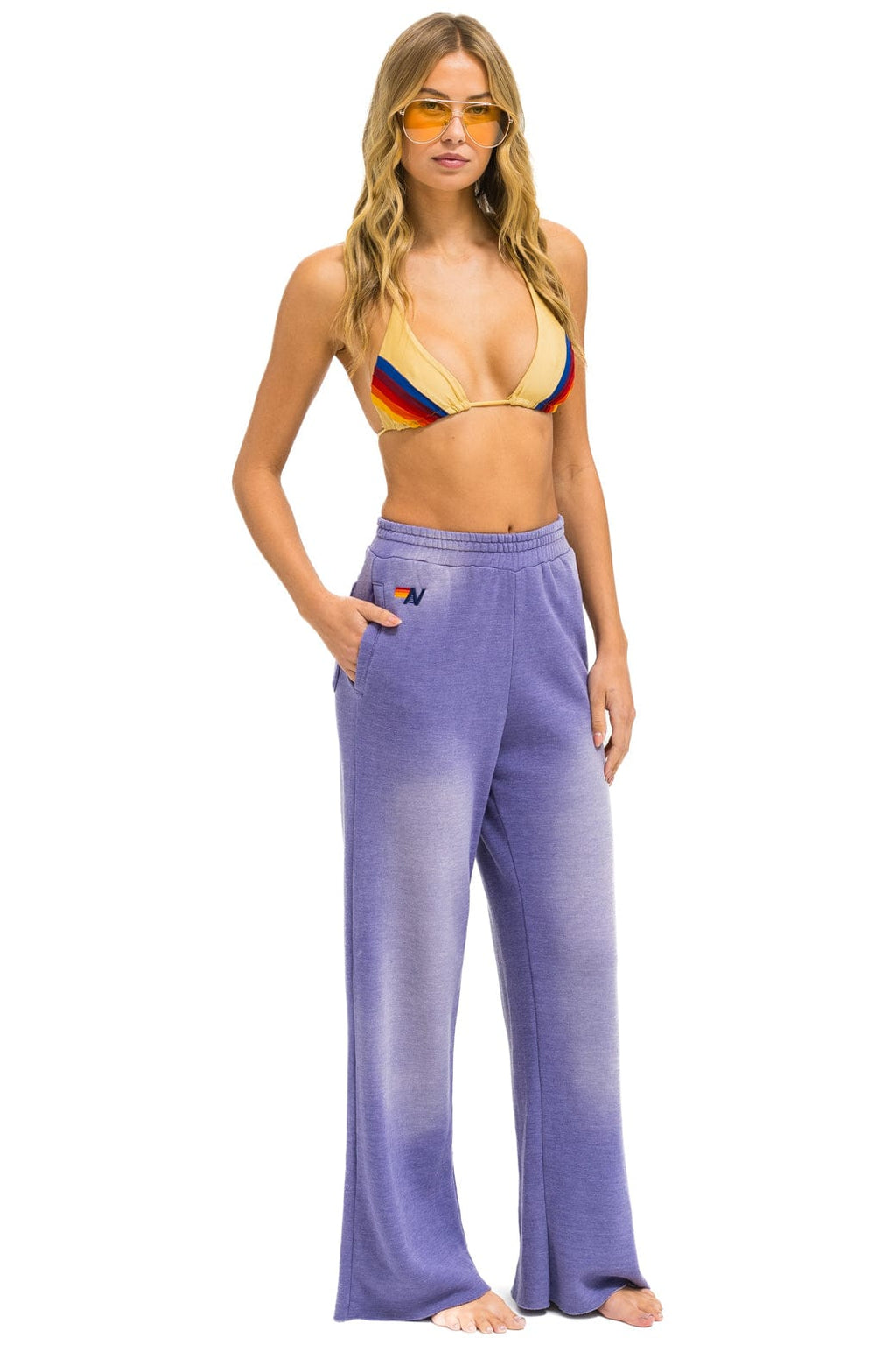 Classic ESSENTIAL WIDE LEG POCKET SWEATPANTS - FADED GRAPE