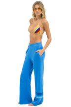 Classic RUGBY STITCH WIDE LEG POCKET SWEATPANTS - COBALT BLUE