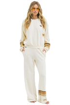 Classic RUGBY STITCH 2 RELAXED CREW SWEATSHIRT - VINTAGE WHITE BROWN