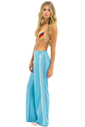 Classic 5 STRIPE WIDE LEG POCKET SWEATPANTS - AQUA AQUA