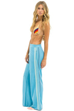 Classic 5 STRIPE WIDE LEG POCKET SWEATPANTS - AQUA AQUA