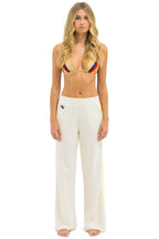 Classic 5 STRIPE WIDE LEG POCKET SWEATPANTS - VINTAGE WHITE WHITE NEON