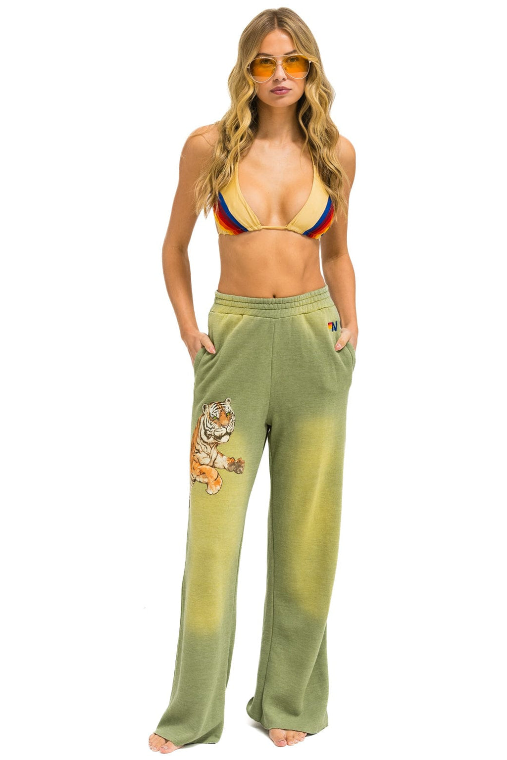 Classic TIGER WIDE LEG POCKET SWEATPANTS - FADED ARMY
