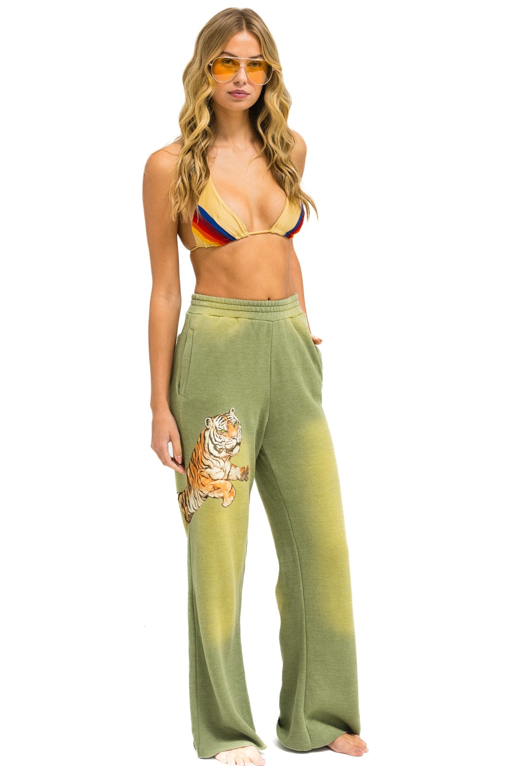 Classic TIGER WIDE LEG POCKET SWEATPANTS - FADED ARMY