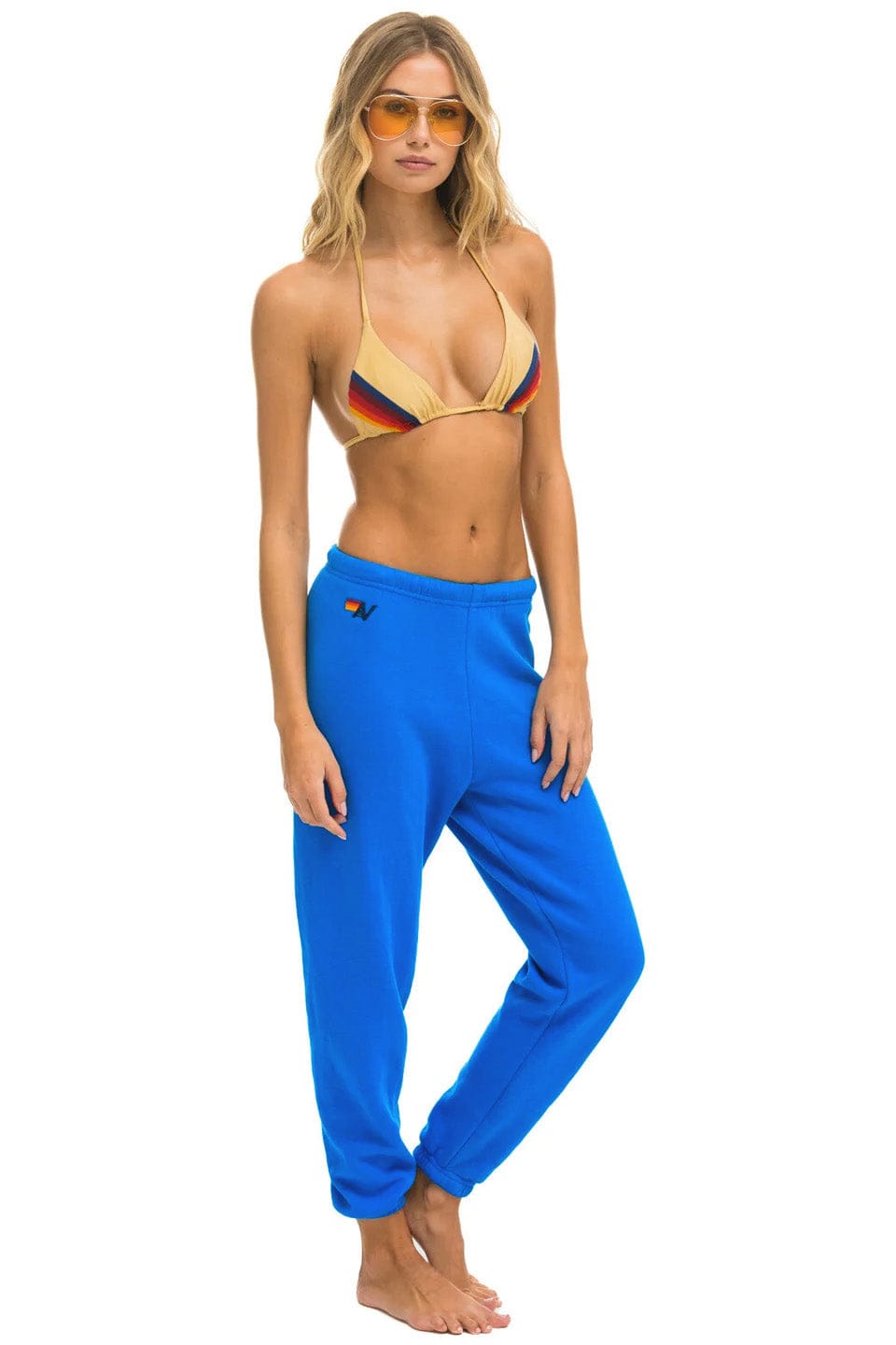 Classic 5 STRIPE SWEATPANTS - ADVENTURE BLUE RAINBOW WHITE