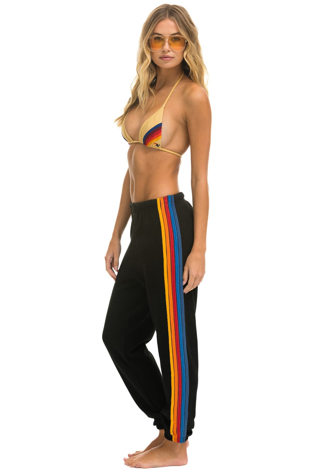 Classic 5 STRIPE SWEATPANTS - BLACK
