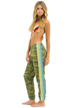 Classic 5 STRIPE SWEATPANTS - CAMO LIME AQUA