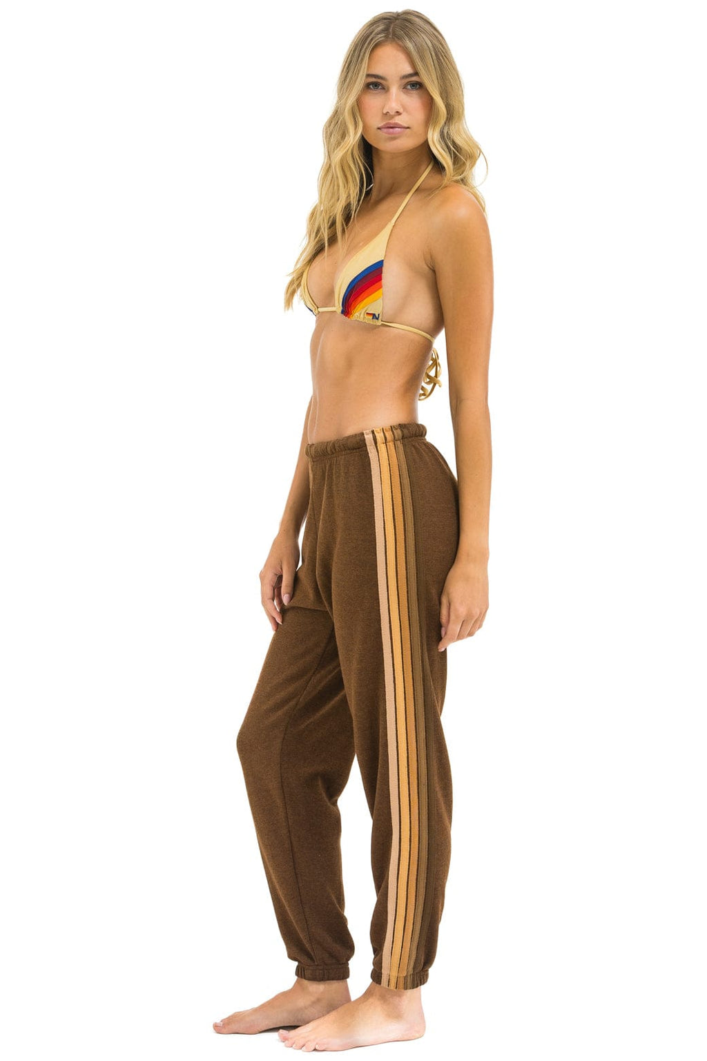 Classic 5 STRIPE SWEATPANTS - CHOCOLATE ESPRESSO