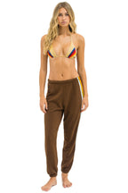 Classic 5 STRIPE SWEATPANTS - CHOCOLATE RAINBOW WHITE