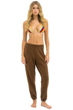 Classic 5 STRIPE SWEATPANTS - CHOCOLATE WHITE NEON