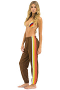 Classic 5 STRIPE SWEATPANTS - CHOCOLATE WHITE NEON