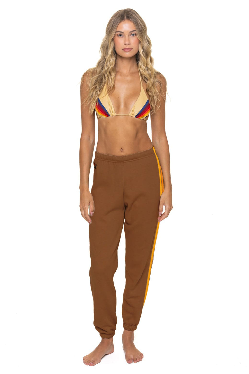 Classic 5 STRIPE SWEATPANTS - CINNAMON