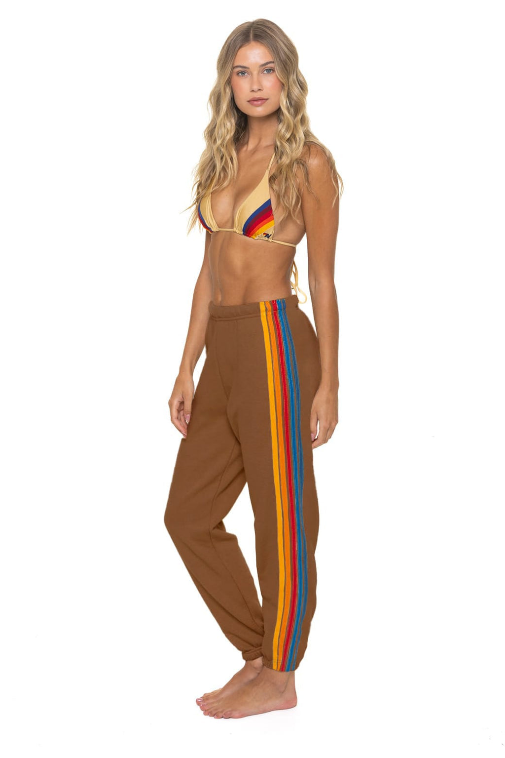Classic 5 STRIPE SWEATPANTS - CINNAMON