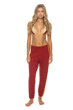 Classic 5 STRIPE SWEATPANTS - CRIMSON