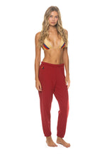 Classic 5 STRIPE SWEATPANTS - CRIMSON