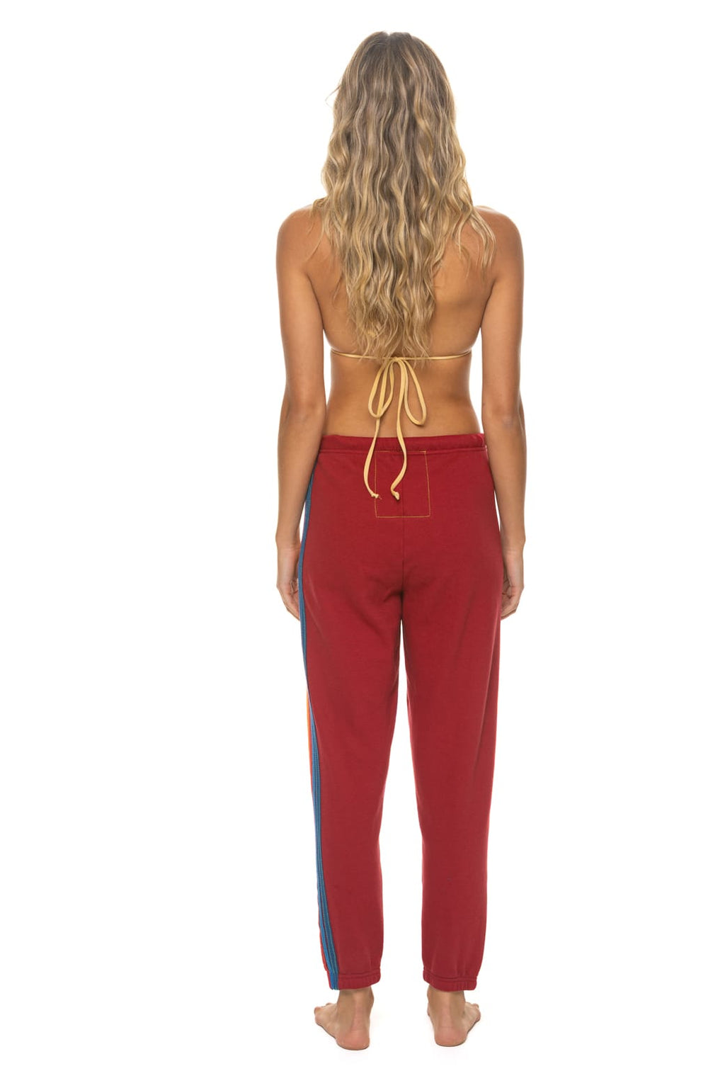 Classic 5 STRIPE SWEATPANTS - CRIMSON