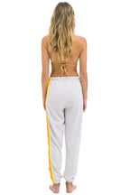 Classic 5 STRIPE SWEATPANTS - DOVE NEON