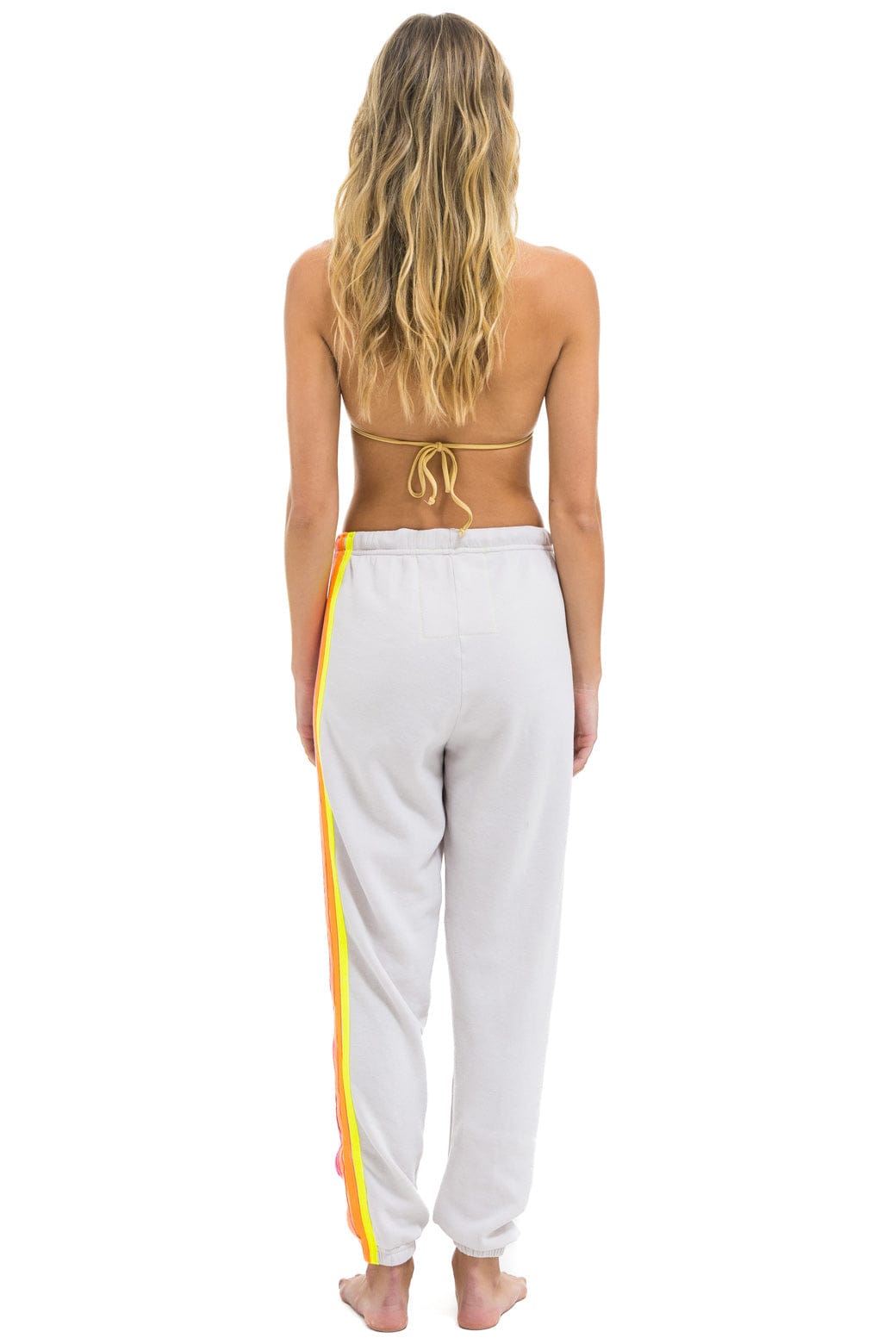 Classic 5 STRIPE SWEATPANTS - DOVE NEON