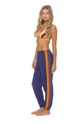 Classic 5 STRIPE SWEATPANTS - DEEP PURPLE