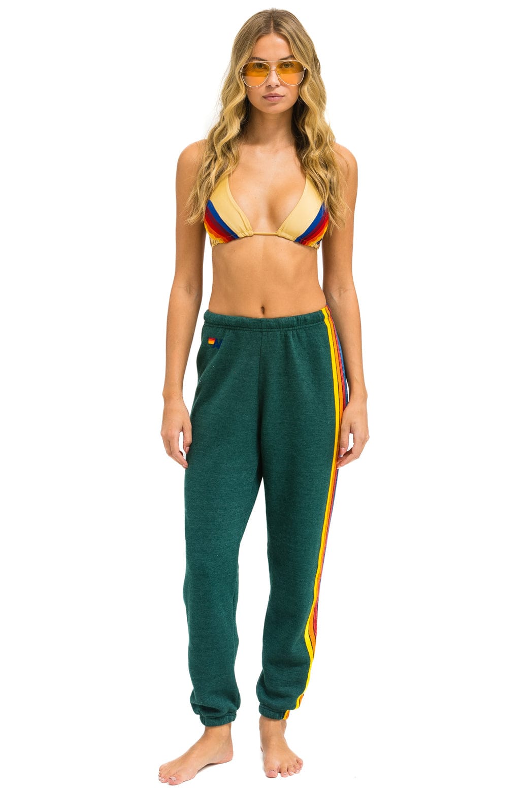 Classic 5 STRIPE SWEATPANTS - FOREST