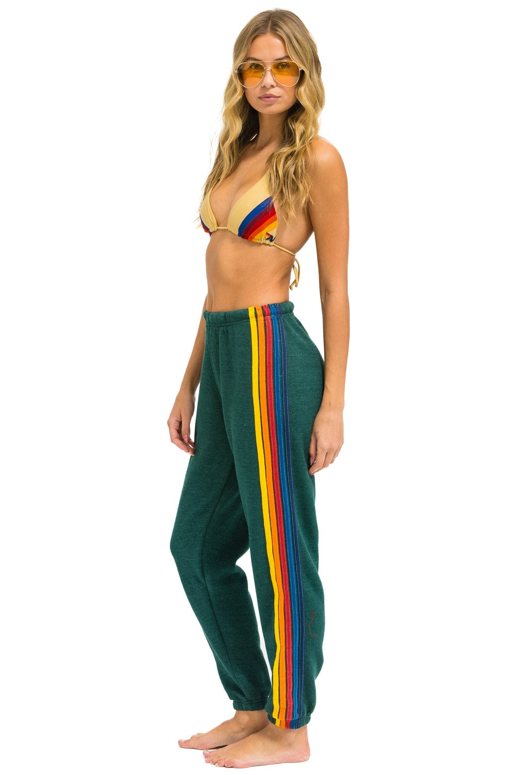 Classic 5 STRIPE SWEATPANTS - FOREST