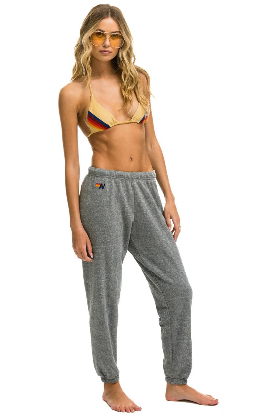 Classic 5 STRIPE SWEATPANTS - HEATHER RAINBOW WHITE