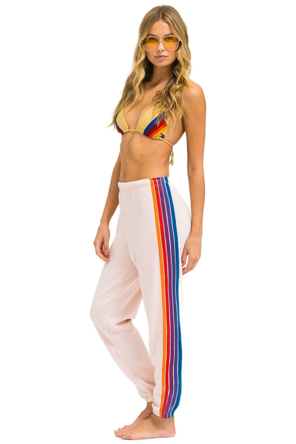 Classic 5 STRIPE SWEATPANTS - LIGHT PINK PURPLE ORANGE