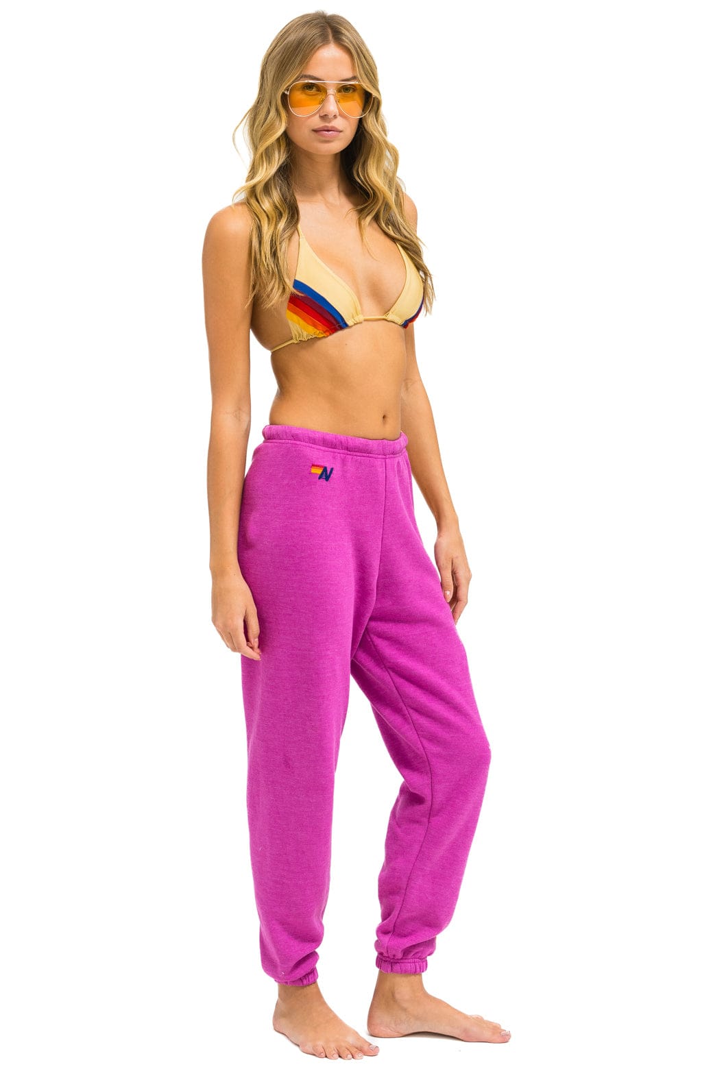 Classic 5 STRIPE SWEATPANTS - MAGENTA ORANGE YELLOW