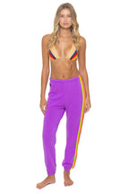 Classic 5 STRIPE SWEATPANTS - MAGENTA YELLOW BLUE