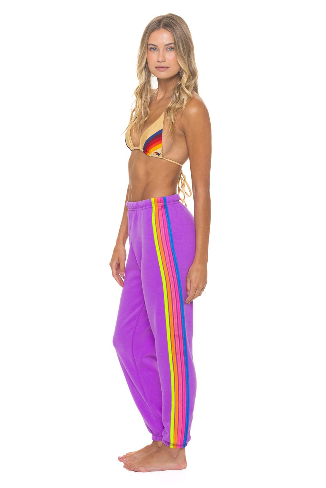 Classic 5 STRIPE SWEATPANTS - MAGENTA YELLOW BLUE