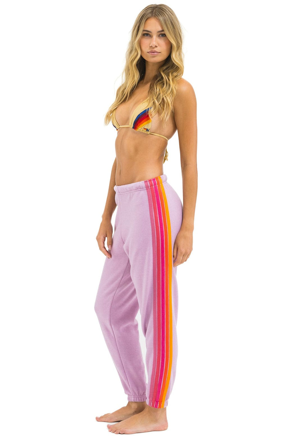 Classic 5 STRIPE SWEATPANTS - MAUVE MAGENTA ORANGE
