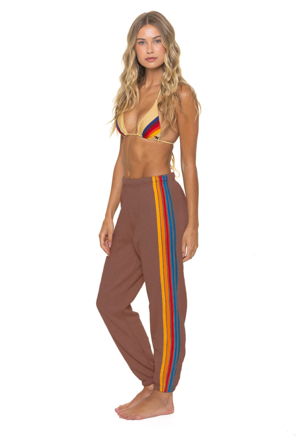 Classic 5 STRIPE SWEATPANTS - MOCHA