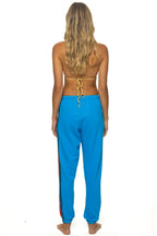 Classic 5 STRIPE SWEATPANTS - NEON BLUE