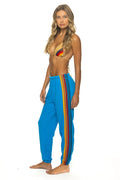 Classic 5 STRIPE SWEATPANTS - NEON BLUE
