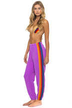 Classic 5 STRIPE SWEATPANTS - NEON PURPLE