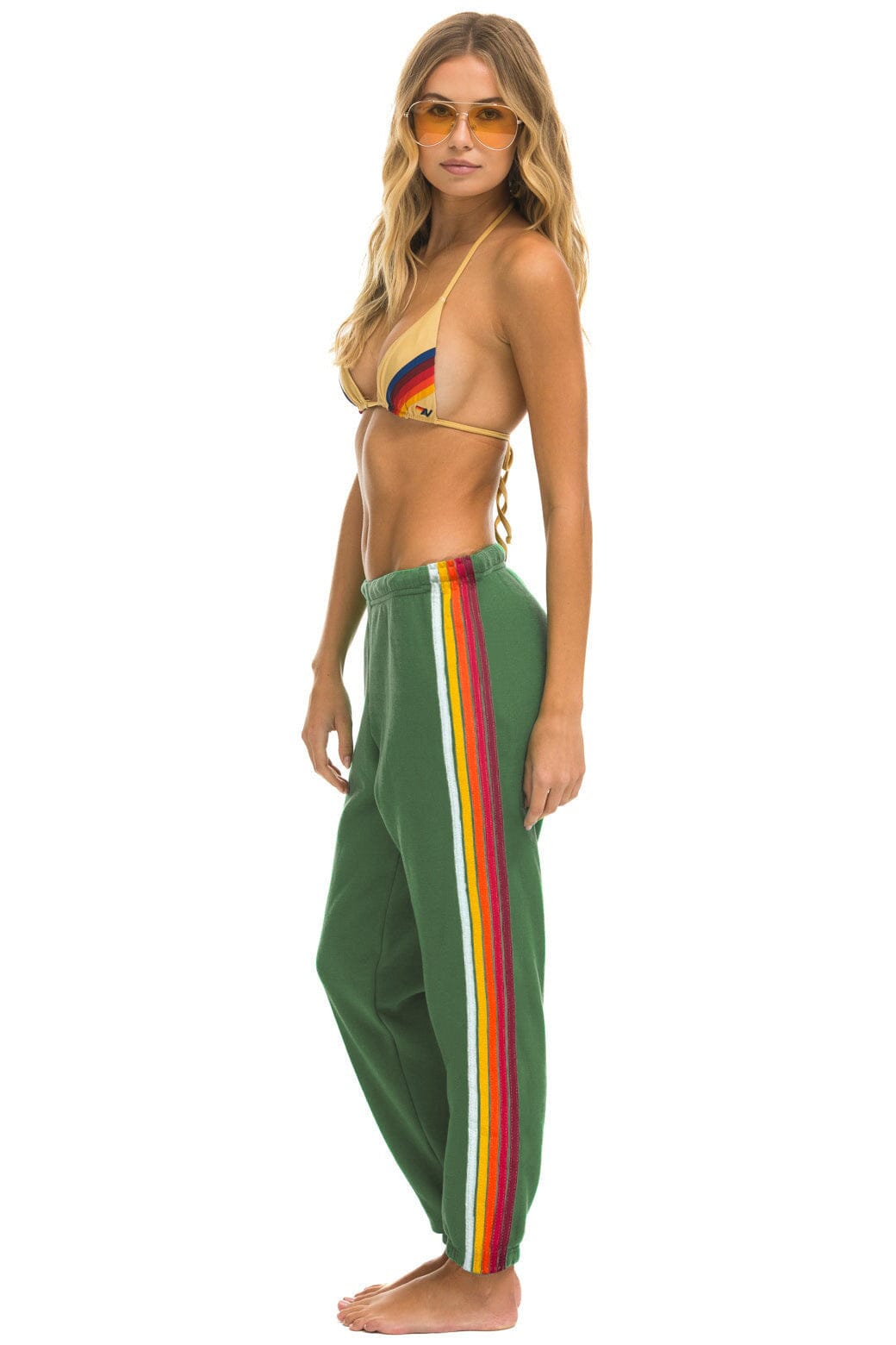 Classic 5 STRIPE SWEATPANTS - PALM RAINBOW WHITE