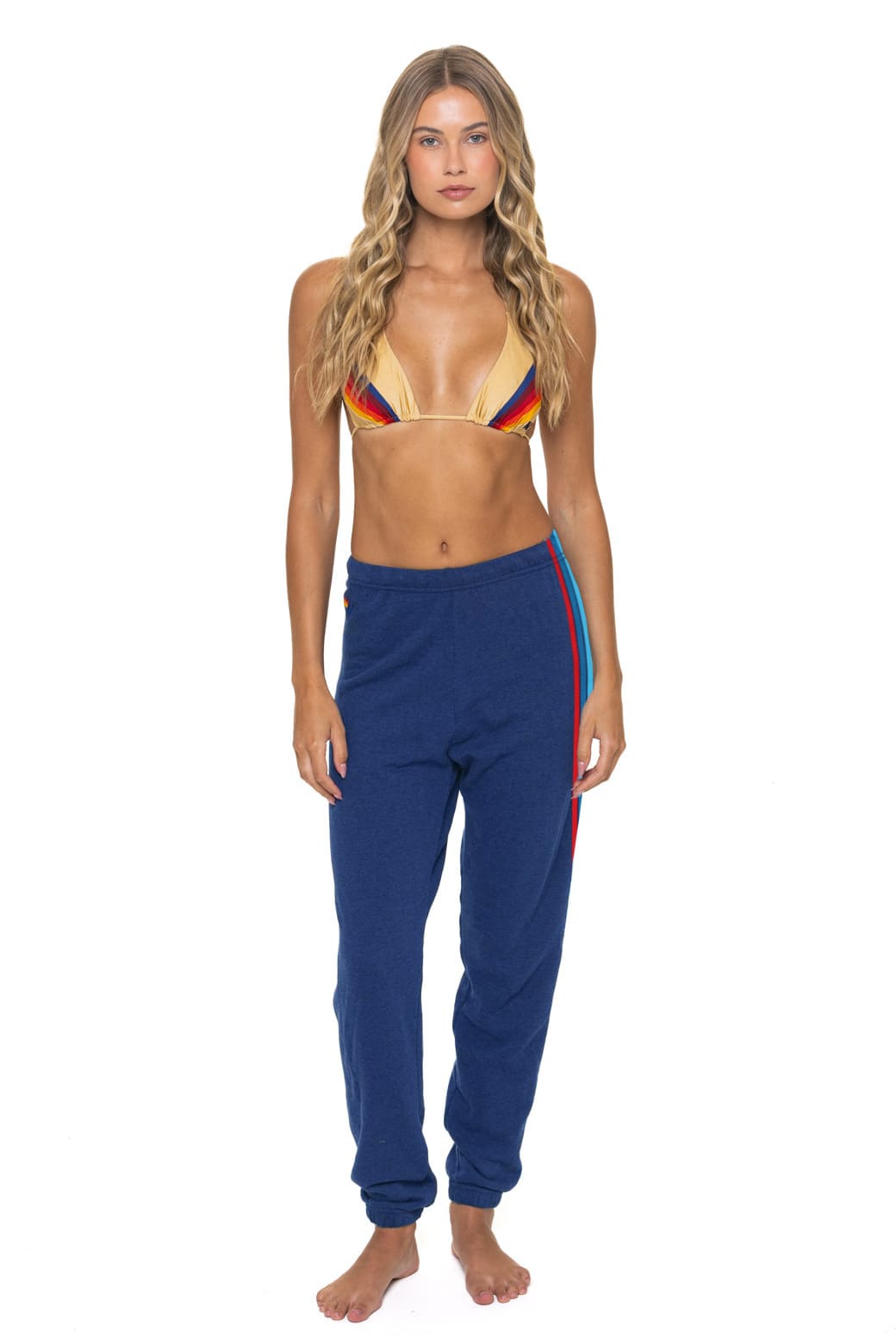 Classic WOMENS 5 STRIPE AMERICA SWEATPANTS - ROYAL USA
