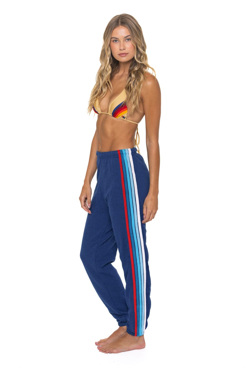 Classic WOMENS 5 STRIPE AMERICA SWEATPANTS - ROYAL USA