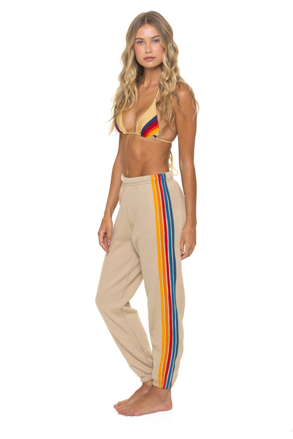 Classic 5 STRIPE SWEATPANTS - SAND