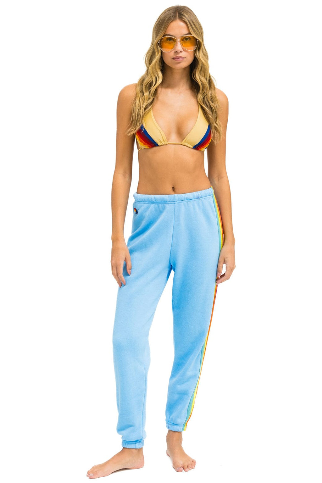 Classic 5 STRIPE SWEATPANTS - SKY RAINBOW
