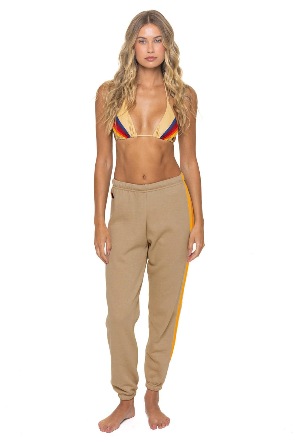 Classic 5 STRIPE SWEATPANTS - TAN
