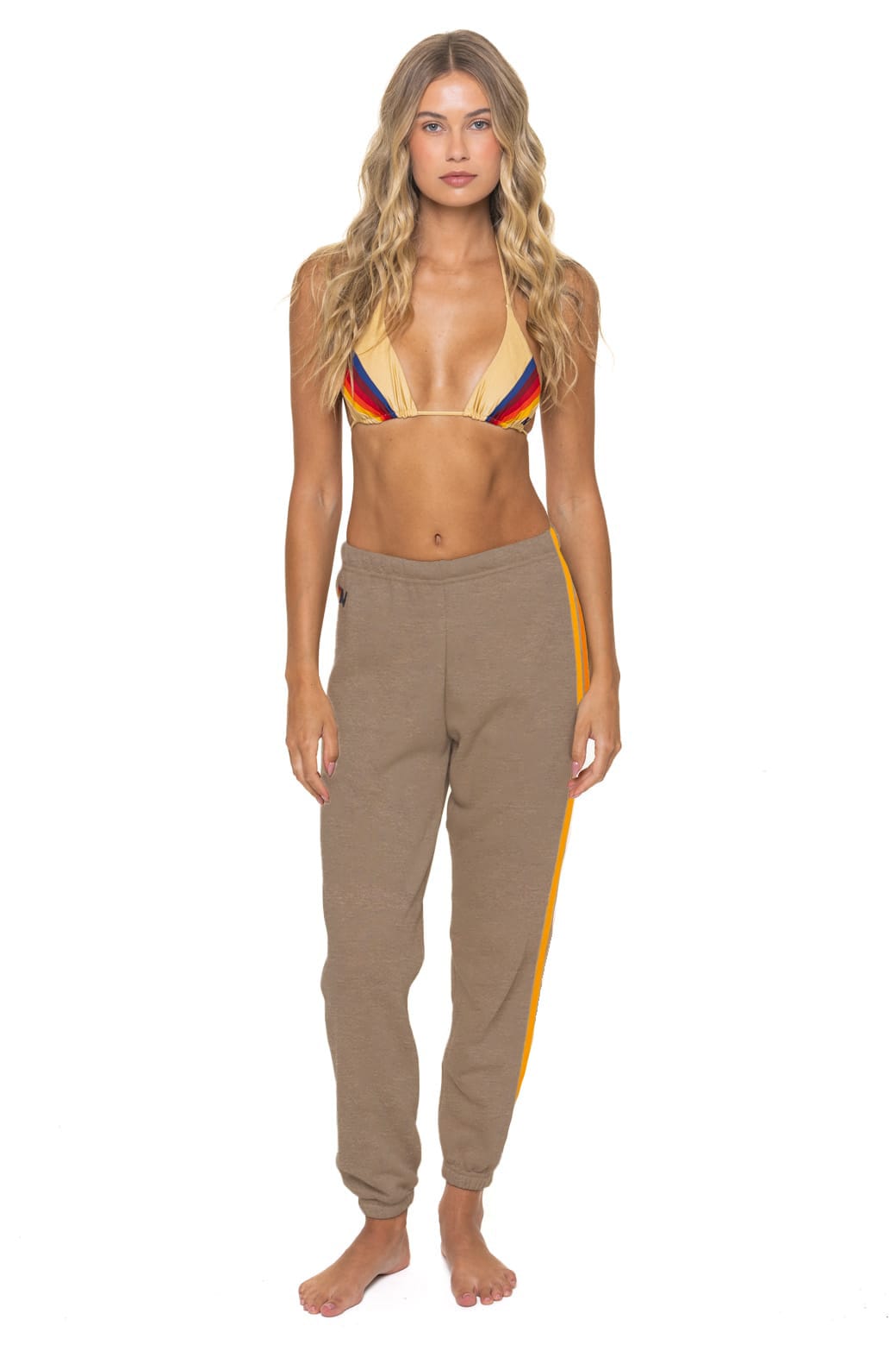 Classic 5 STRIPE SWEATPANTS - TAUPE