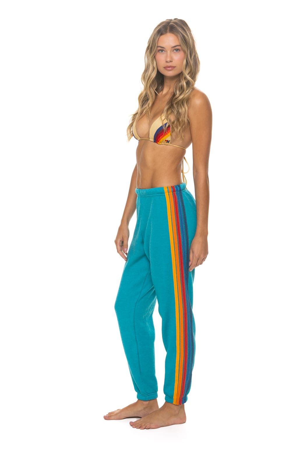 Classic 5 STRIPE SWEATPANTS - TEAL